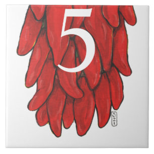 Azulejo De Cerâmica Sudoeste Vermelho Chile Chili Ristra Pequeno Botã