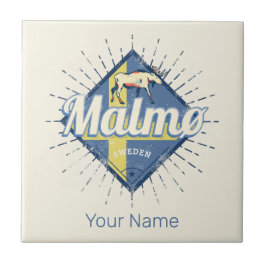 Azulejo De Cerâmica Suecia Malmo Sinalizador Retroativo Vintage Moose