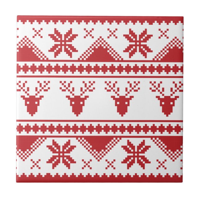 Azulejo De Cerâmica suéter de natal feio (Frente)