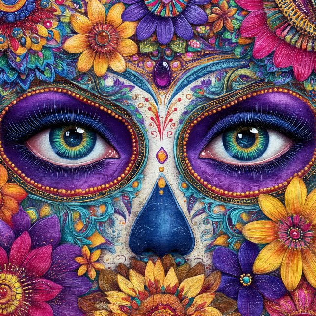 Azulejo De Cerâmica Sugar Skull Lady Face Day Of The Dead Ceramic Tile (Criador carregado)