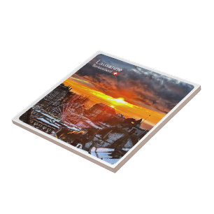 Azulejo De Cerâmica suiça zCH013 LAUSANNE,