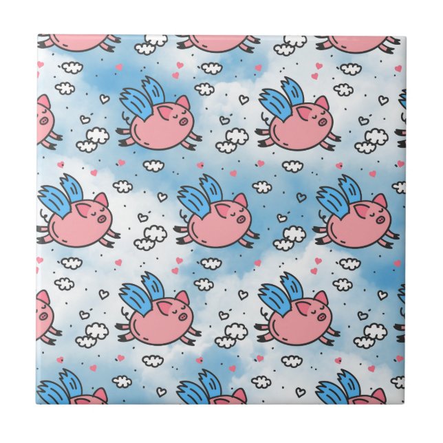 Azulejo De Cerâmica suínos voadores (Frente)