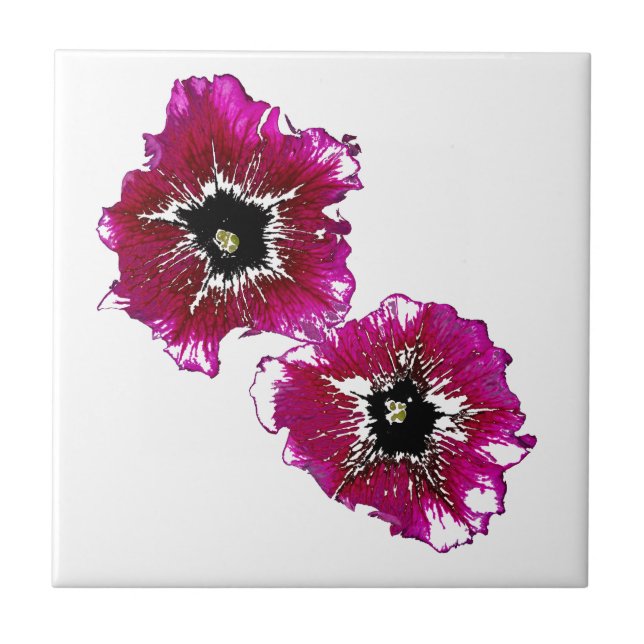 Azulejo De Cerâmica Summer Petunias (Frente)