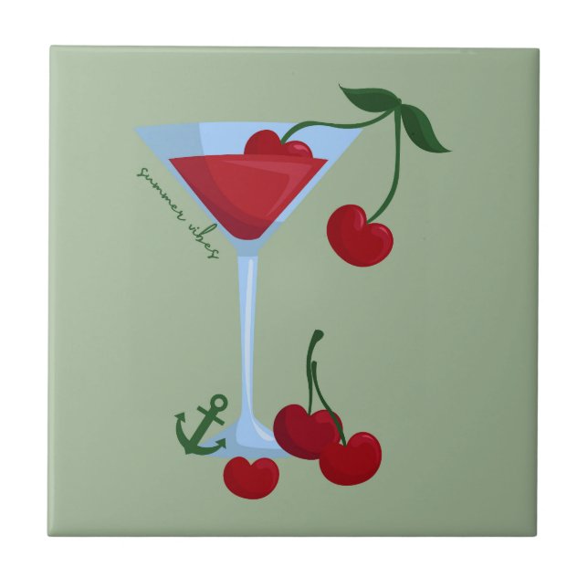 Azulejo De Cerâmica Summer Vibes Cherry (Frente)