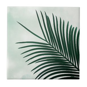 Azulejo De Cerâmica Summer Vibes Palm Tree deixa verde-claro