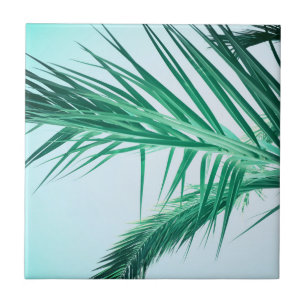 Azulejo De Cerâmica Summer Vibes Palm Tree deixa verde-claro
