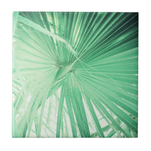 Azulejo De Cerâmica Summer Vibes Palm Tree deixa verde-claro