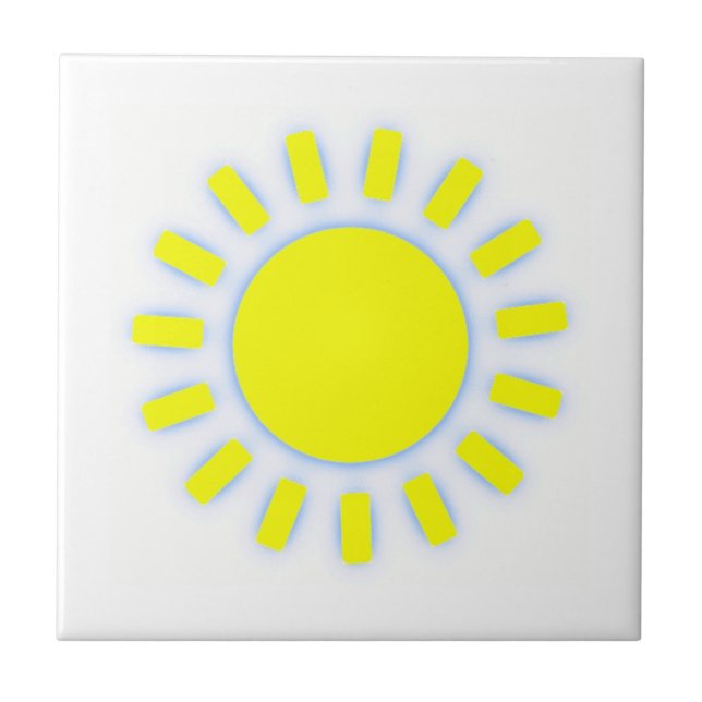 Azulejo De Cerâmica Sun brilhante (Frente)