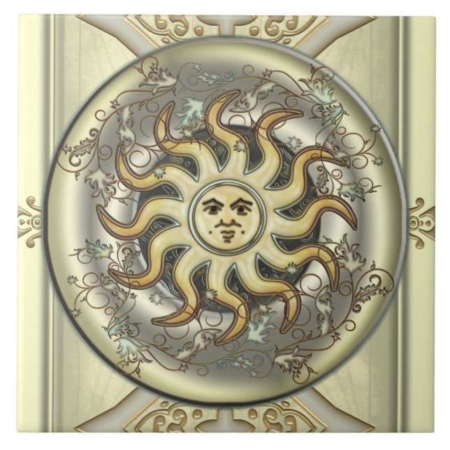 Azulejo De Cerâmica Sun celestial (Frente)