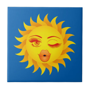Azulejo De Cerâmica Sun Emoji