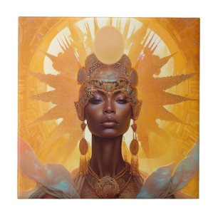Azulejo De Cerâmica Sun Goddess Fantasy Art