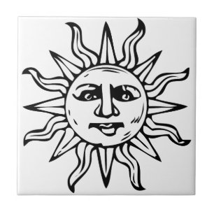 Azulejo De Cerâmica Sun heráldico