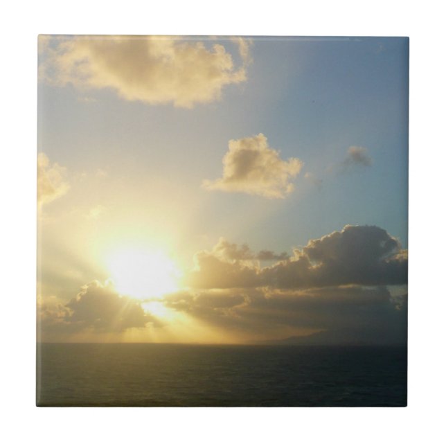 Azulejo De Cerâmica Sunrise sobre San Juan II Porto Rico (Frente)