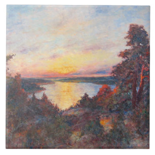 Azulejo De Cerâmica Sunset by the Coast (por Kimon Loghi)