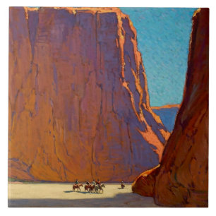 Azulejo De Cerâmica "Sunset Canyon de Chelly", por Edgar Payne
