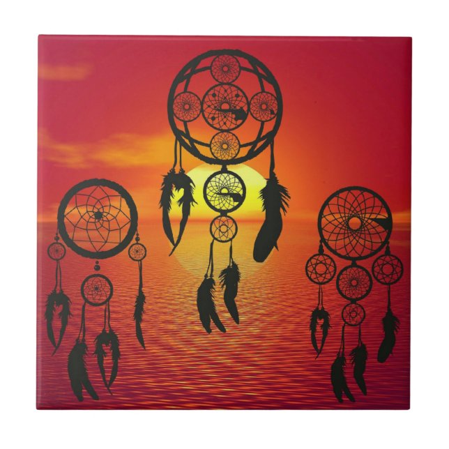 Azulejo De Cerâmica Sunset de Dreamcatcher (Frente)