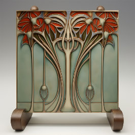 Azulejo De Cerâmica Sunset Flourish Art Nouveau