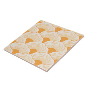 Azulejo De Cerâmica Sunset, laranja tonal, textura concreta