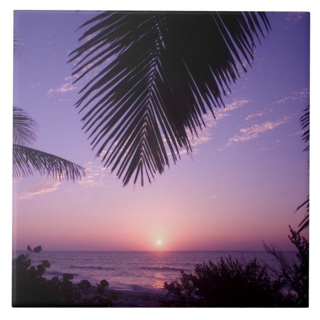 Azulejo De Cerâmica Sunset na West End, Cayman Brac, Ilhas Cayman, (Frente)