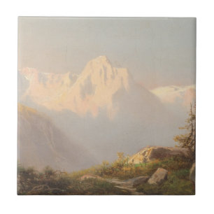 Azulejo De Cerâmica Sunset nas montanhas - Carl Lafite