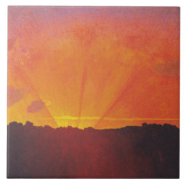Azulejo De Cerâmica Sunset, Orange Sky (por Félix Vallotton)