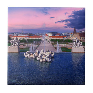 Azulejo De Cerâmica Sunset over fountain em Viena