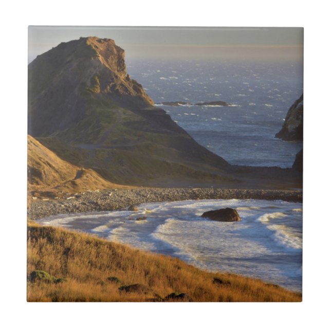 Azulejo De Cerâmica Sunset, Sea Stacks, Irmãs, Oregon Coast (Frente)