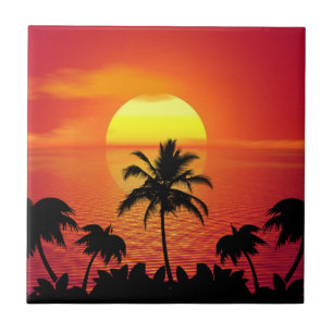 Azulejo De Cerâmica Sunset tropical