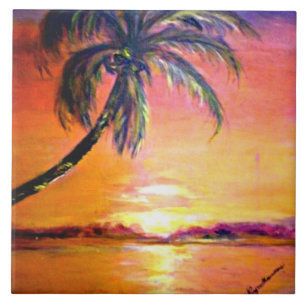Azulejo De Cerâmica Sunset tropical