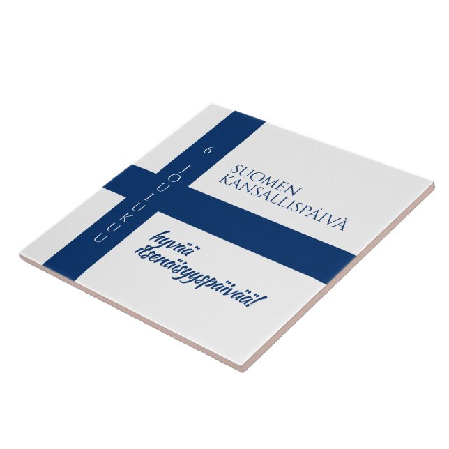 Azulejo De Cerâmica Suomen Kansallispäivä Bandeira do Dia Nacional da  (Lateral)