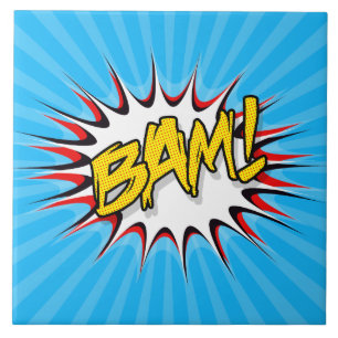 Azulejo De Cerâmica Super Hero Clássico Bam! Bolhas de Ação