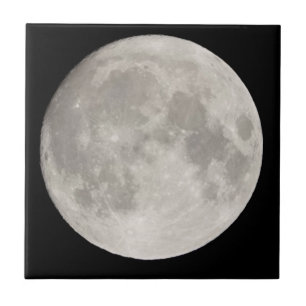 Azulejo De Cerâmica Superlua no céu negro