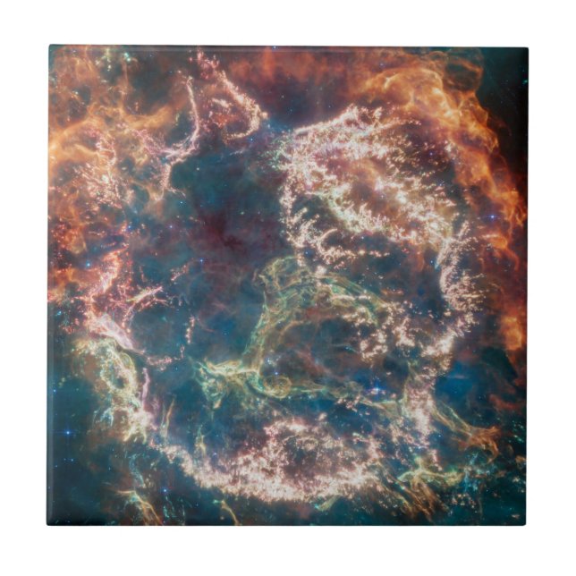 Azulejo De Cerâmica Supernova Remeteu Cassiopeia A. (Frente)