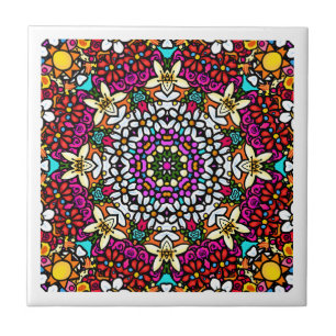 Azulejo De Cerâmica Suporte Groovy Heavenly Flower Power