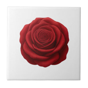 Azulejo De Cerâmica Suporte para Panelas - Flor de Rosa Vermelha