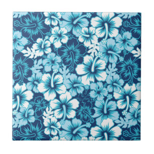 Azulejo De Cerâmica Surf Floral Hibiscus Pattern