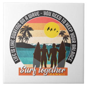 Azulejo De Cerâmica Surf junto - Mantenha o equilíbrio