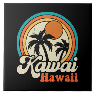 Azulejo De Cerâmica Surfando Kawaii Havaí