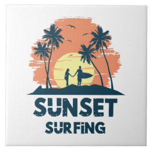 Azulejo De Cerâmica Surfe - Surfe no Sunset