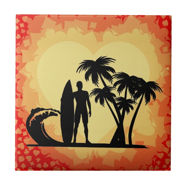 Azulejo De Cerâmica Surfer (Frente)