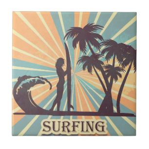 Azulejo De Cerâmica Surfer Girl