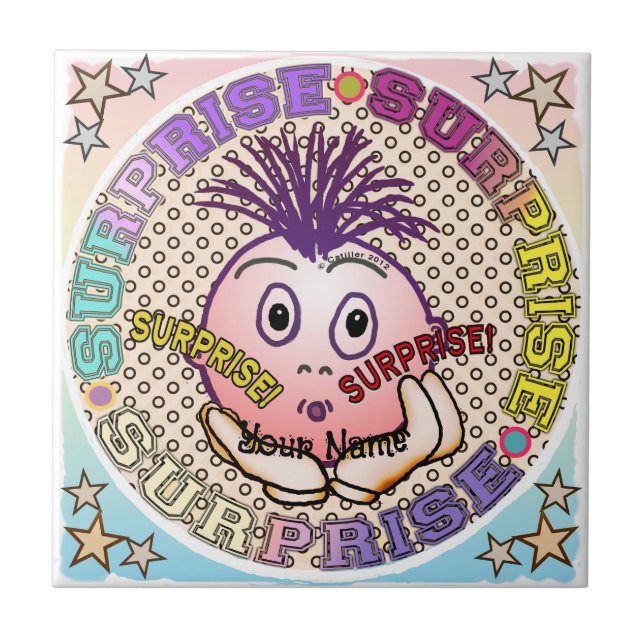 Azulejo De Cerâmica Surprised Face  (Frente)