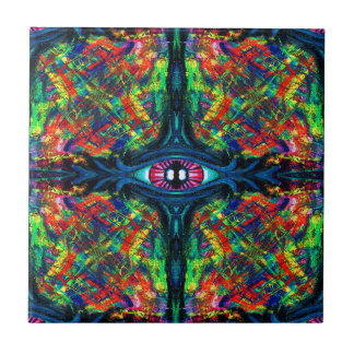 Azulejo De Cerâmica Surreal Twisted Trippy Eye Visionary Oil Painting 