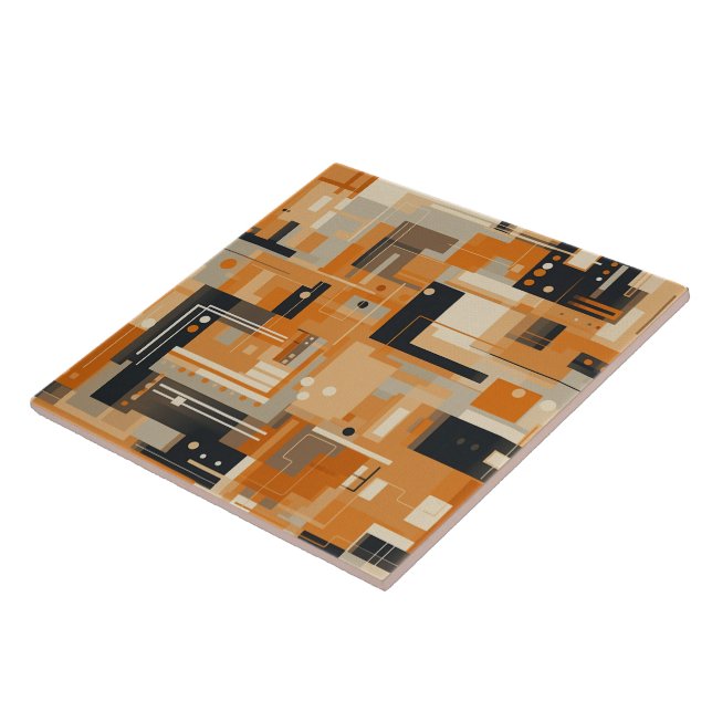 Azulejo De Cerâmica Suspiros Sunset Whispers Apricot Abstrato Delight (Lateral)