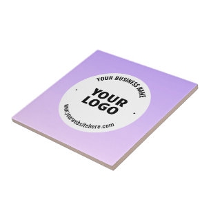 Azulejo De Cerâmica Sutil Mole Roxo e Logotipo para sua empresa
