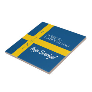 Azulejo De Cerâmica Sveriges Nationaldag Bandeira do Dia Nacional da S