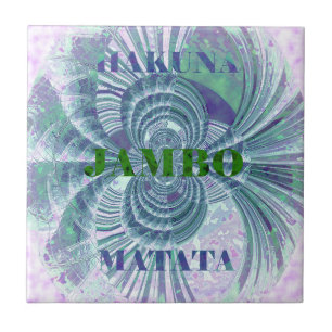 Azulejo De Cerâmica Swaga Jambo Hakuna Matata Quênia Giraffe Safari Wo