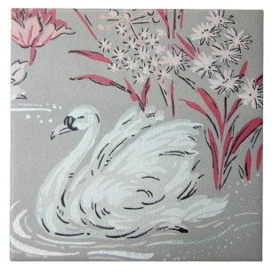 Azulejo De Cerâmica Swan Vintage