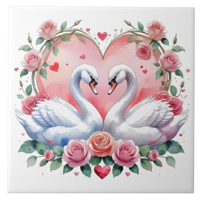 Azulejo De Cerâmica Swans (Frente)