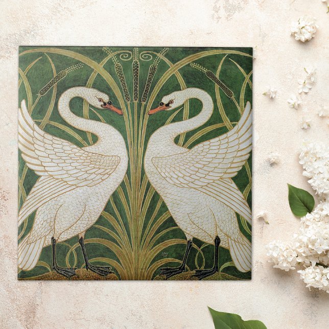 Azulejo De Cerâmica Swans Rush Iris Walter Crane (Criador carregado)